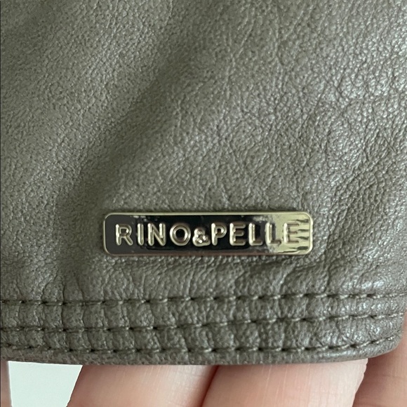 Rino Pelle Women Gray Taupe Faux Leather Moto Jacket Bikercore Outdoor Causal - Picture 6 of 14